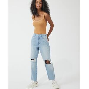 Urban Outfitters BDG Slim Straight Distressed Ripped Light Jeans sz 32 NWT $64